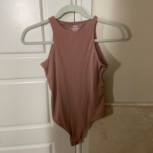 Skims Fits Everybody High Neck Bodysuit in Rose Clay